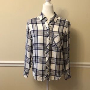 Rails Women’s Hunter Shirt in Ivory Blue Rose; Size XS; New Without Tags